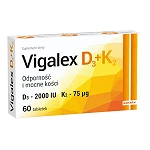 Vigalex D3 + K2 tabletki ze składnikami uzupełniającymi dietę w witaminę D i K, 60 szt.