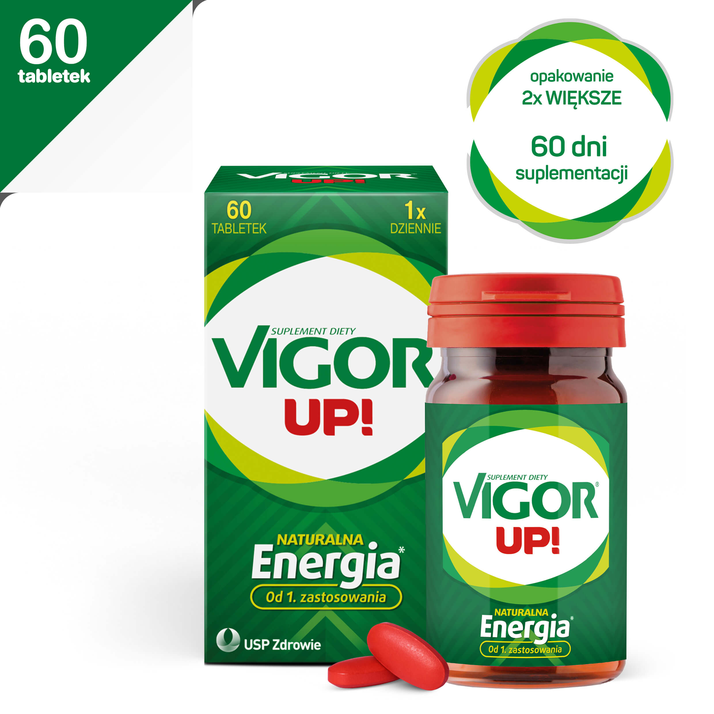 Vigor UP!, tabletki z witaminami i minerałami dla osób dorosłych, 60 szt.
