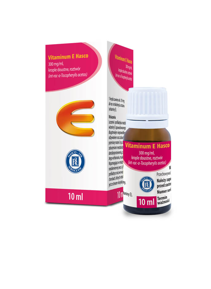 Vitaminum E Hasco  krople na niedobór witaminy E, 10 ml