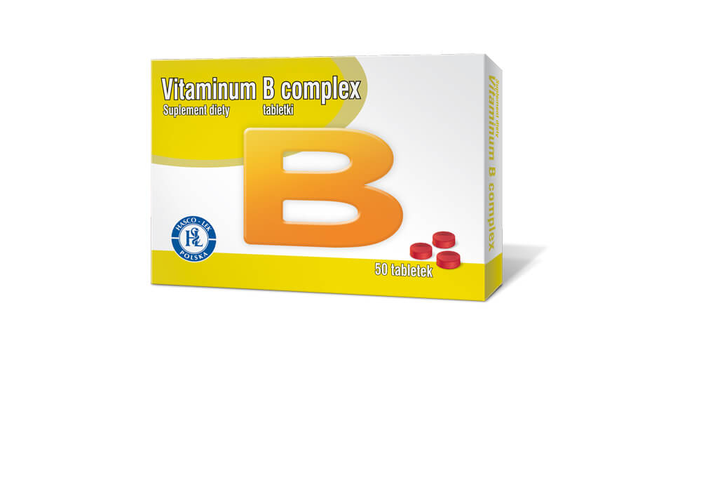 Vitaminum B Complex, tabletki uzupełniające dietę w witaminy z grupy B, 50 szt.