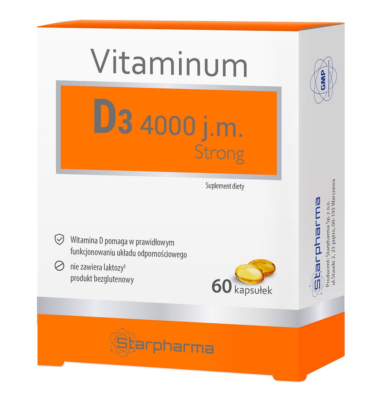 Vitaminum D3 4000 j.m. Strong, kapsułki wspomagające układ odpornościowy, 60 szt.