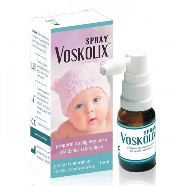 Voskolix Spray, preparat do higieny uszu dla dzieci i dorosłych, 15 ml