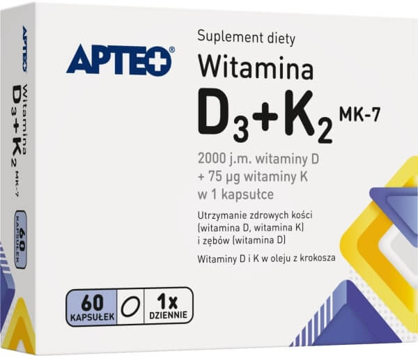 Witamina D3+K2 MK-7 APTEO  kapsułki, 60 szt. 
