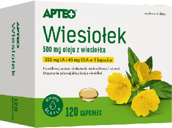 Wiesiołek APTEO, kapsułki ze składnikami wspomagającymi zdrowy wygląd skóry, 120 szt.