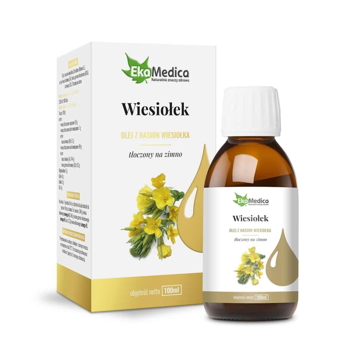 EkaMedica Wiesiołek  olej z nasion tłoczony na zimno, 100 ml 
