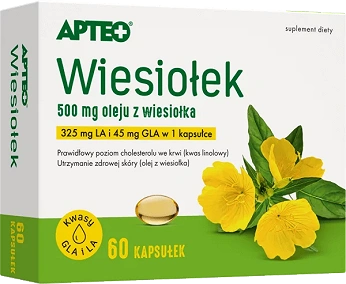 Wiesiołek APTEO, kapsułki miękkie wspomagający zdrowy wygląd skóry, 60 szt.