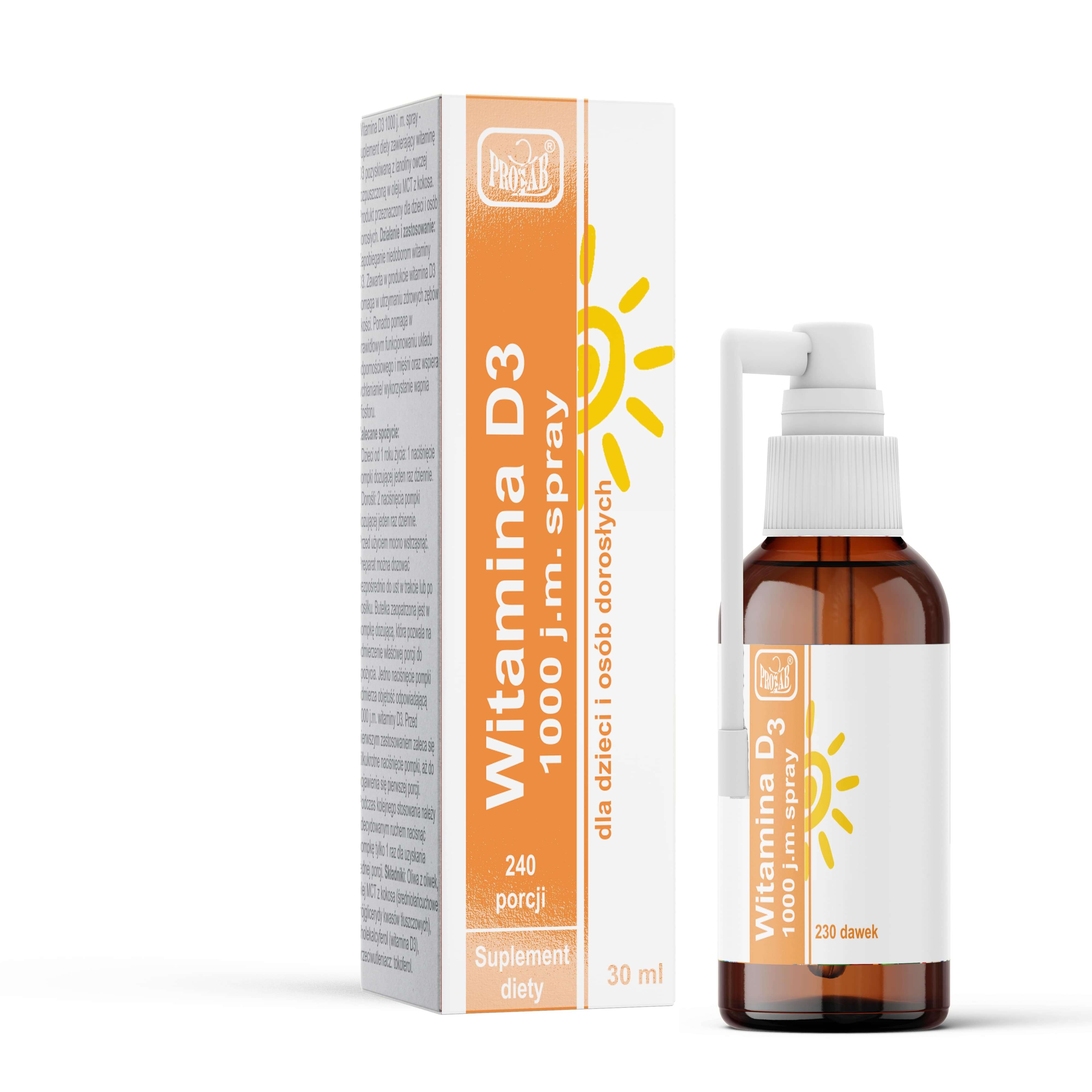 Witamina D3 1000 j.m. , spray dla dzieci i dorosłych, 30 ml