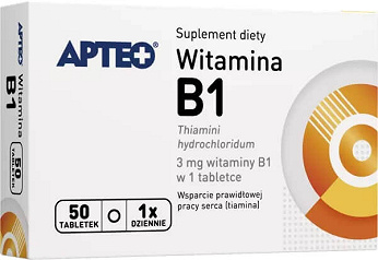 Witamina B1, tabletki ze składnikami wspierającymi prawidłową pracę serca, 50 szt.