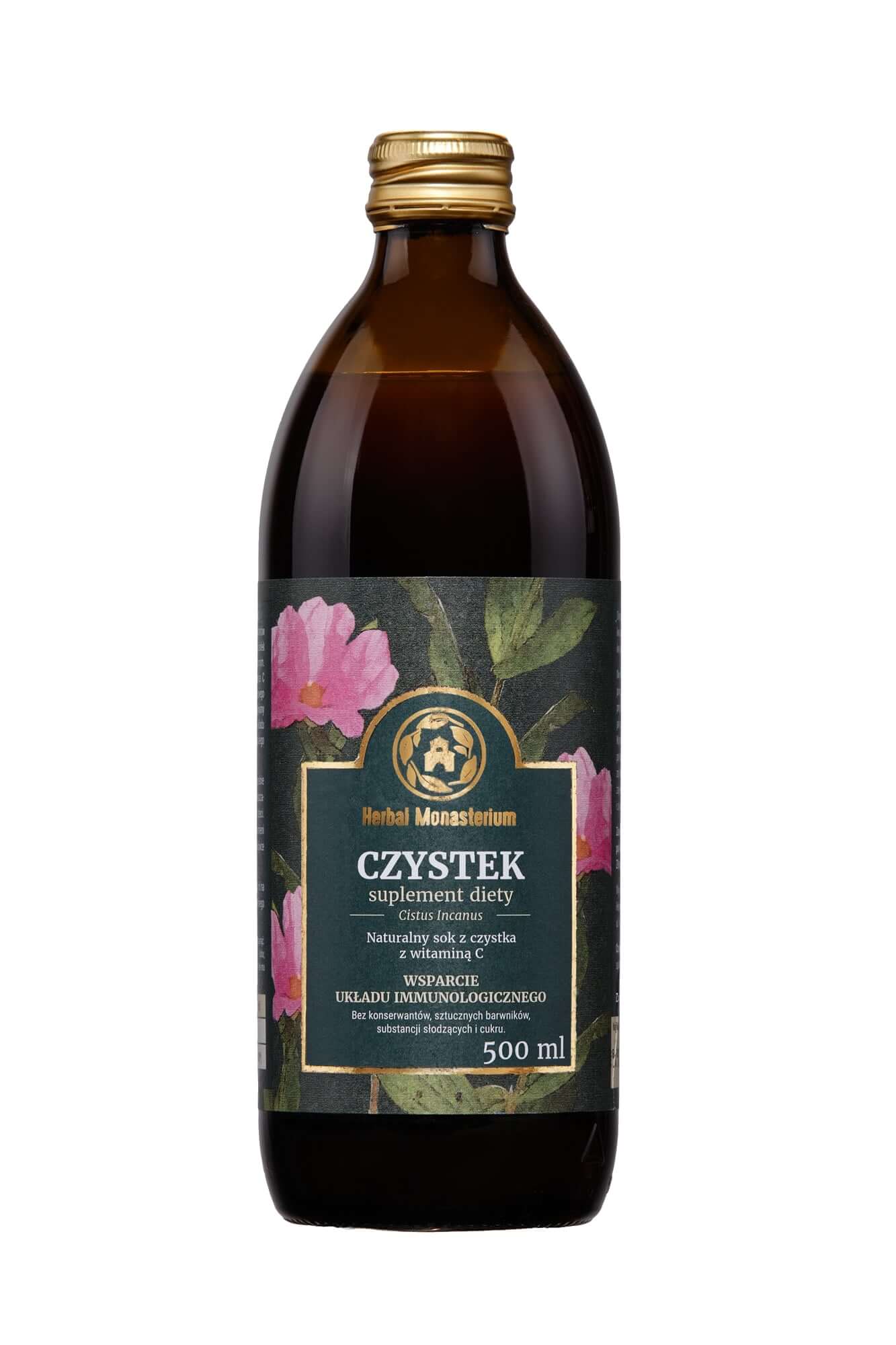Herbal Monasterium Czystek  sok z czystka z witaminą C, 500 ml