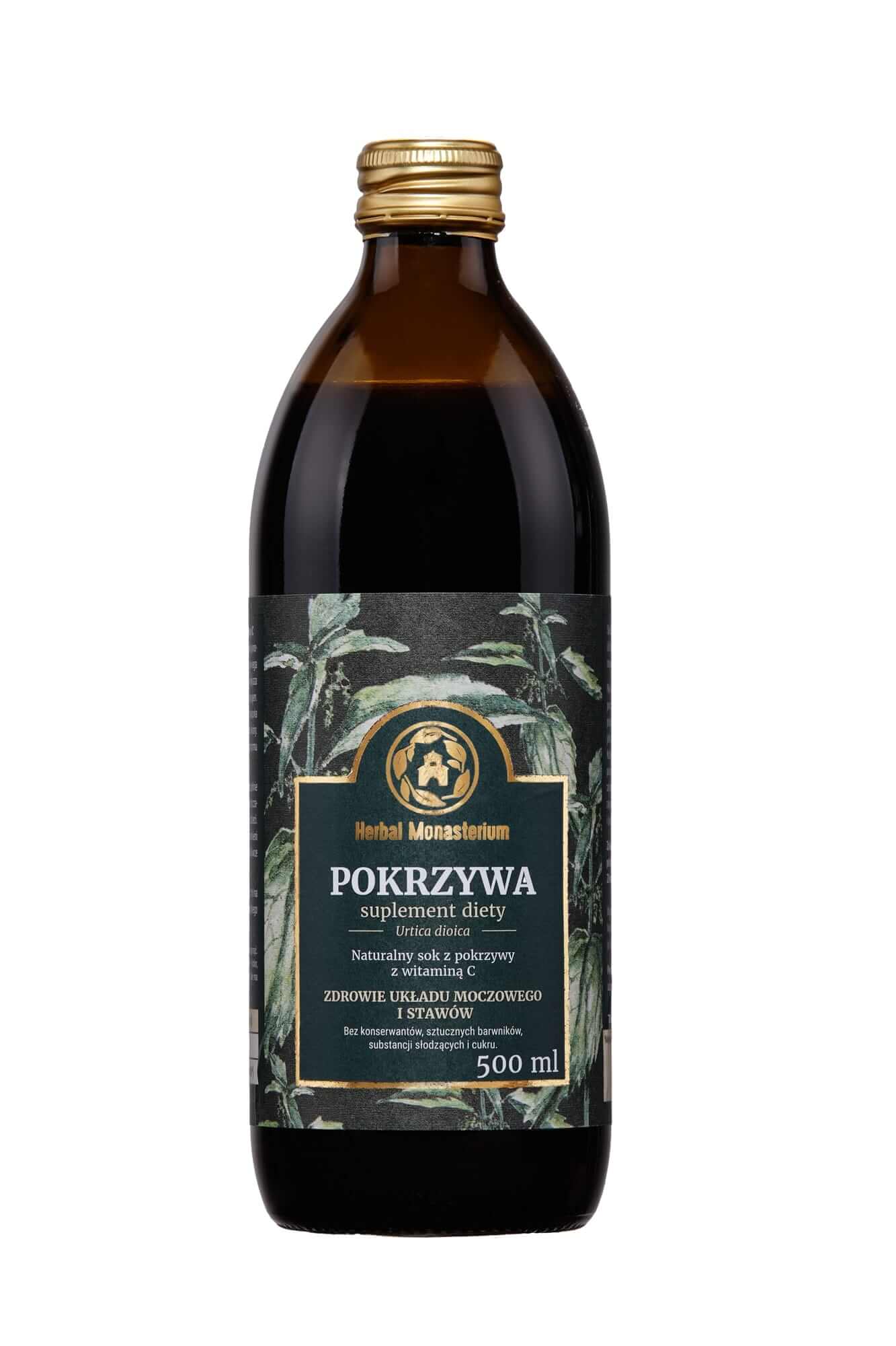 Herbal Monasterium Pokrzywa , sok z pokrzywy wspierający funkcjonowanie dróg moczowych 500 ml