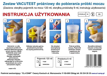 Zestaw VACUTEST próżniowy, do pobierania próbki moczu, 1 szt.