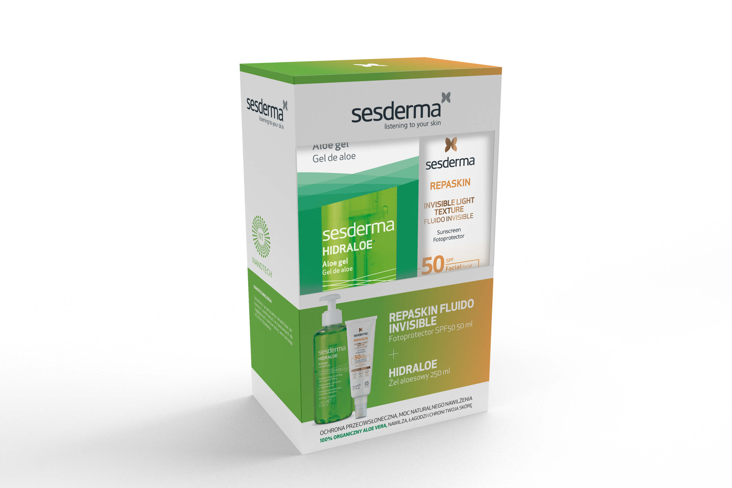 SESDERMA S.L. SESDERMA ZESTAW 1+1, zestaw: REPASKIN krem – 50 ml + HIDRALOE żel – 250 ml — Składniki i ocena