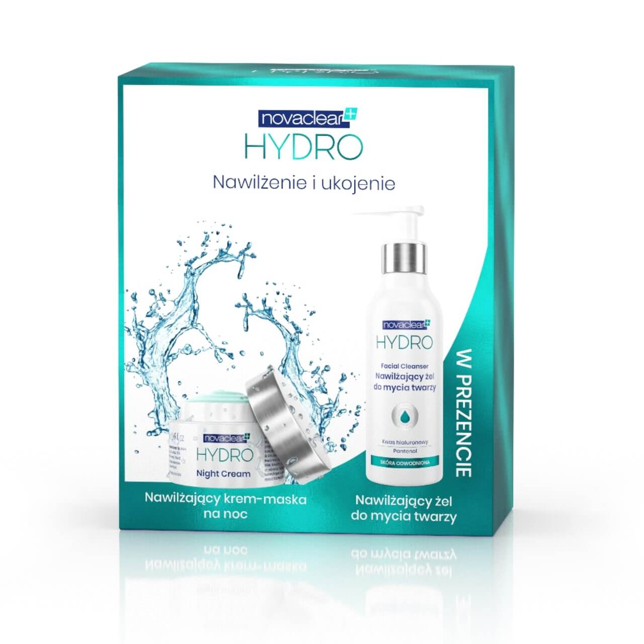 Novaclear Hydro zestaw , krem do twarzy 50 ml + żel do mycia twarzy 150 ml