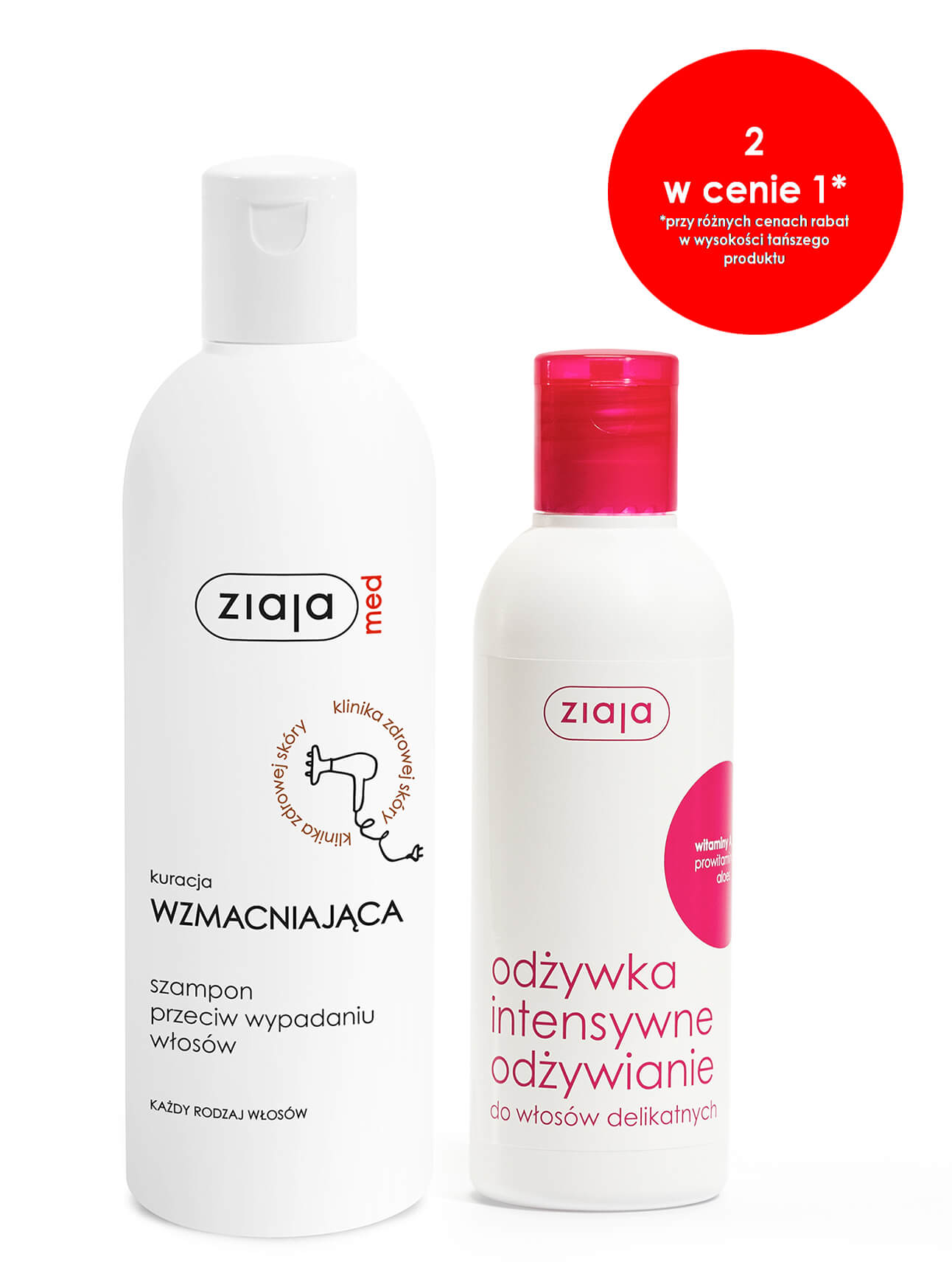 ZIAJA Ziaja, zestaw: szampon Kuracja Wzmacniająca, 300 ml + odżywka Intensywne Odżywianie, 200 ml — Inhaltsstoffe i ocena
