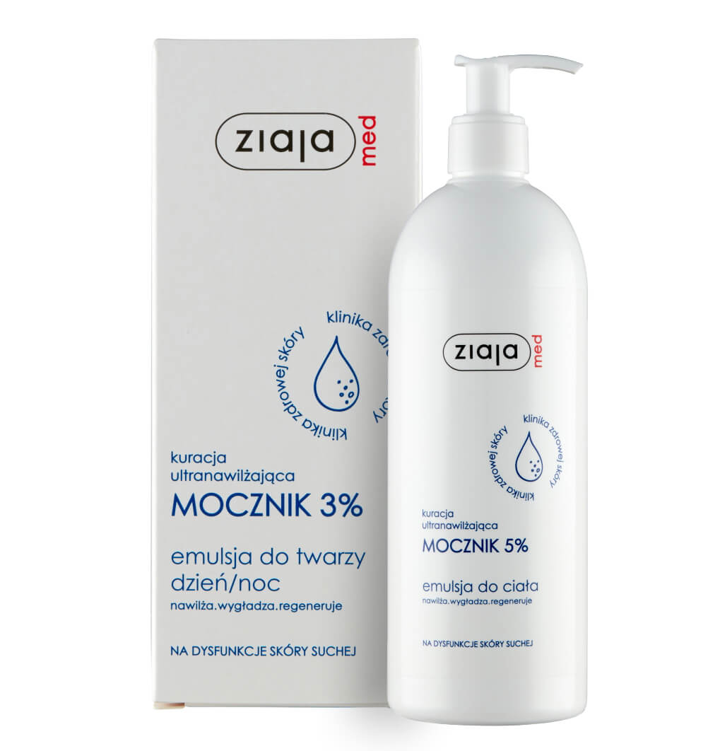 ZIAJA Ziaja Med Mocznik 3% Kuracja ultranawilżająca , zestaw: krem do twarzy dzień/noc, 50 ml + emulsja do ciała, 400 ml — Inhaltsstoffe i ocena
