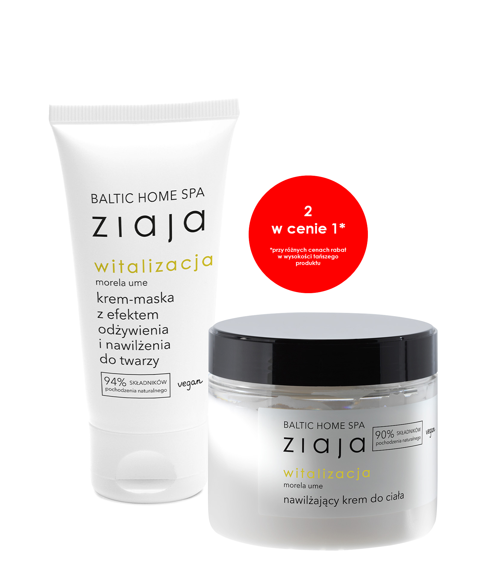 ZIAJA Ziaja BALTIC HOME SPA Witalizacja, Set: Creme-Maske pflegend für das Gesicht, 50 ml + Feuchtigkeitscreme für den Körper, 300 ml — Inhaltsstoffe i ocena