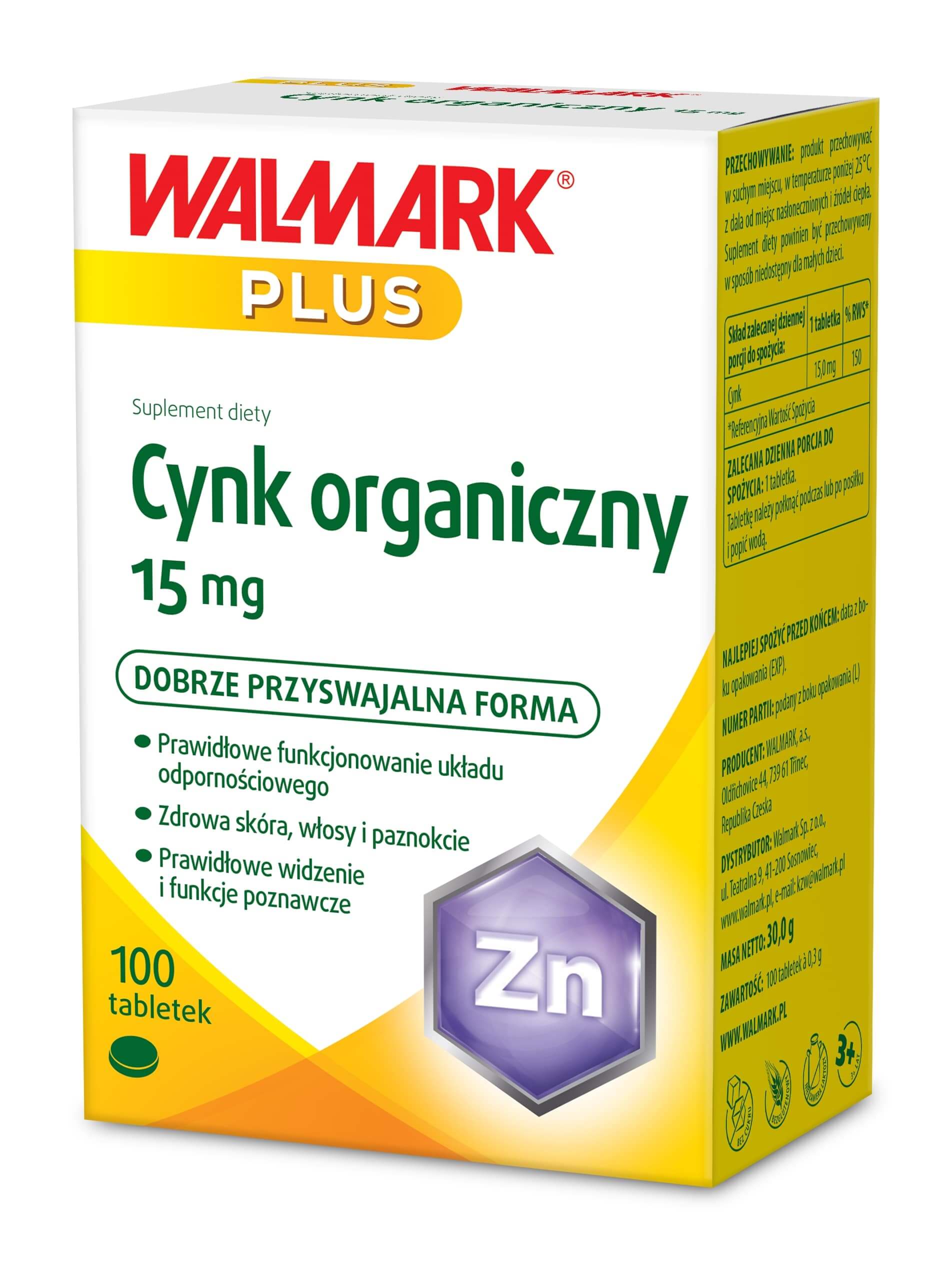 Cynk , kapsułki ze składnikami wspierającymi odporność, 100 szt.