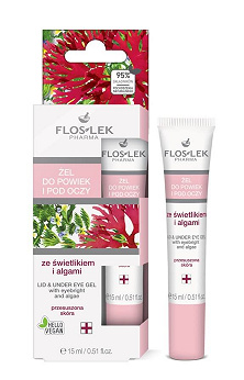 Flos-Lek Żel do powiek i pod oczy, ze świetlikiem i algami, 15 ml