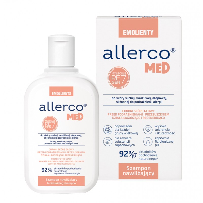 ALLERCO Szampon nawilżający do skóry suchej, wrażliwej, atopowej, 200 ml