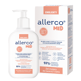 ALLERCO Żel myjący , do skóry skłonnej do podrażnień i alergii, 200 ml