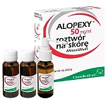 Alopexy 50mg/ml 5% roztwór na skórę do stosowania w łysieniu androgenowym, 3 x 60 ml