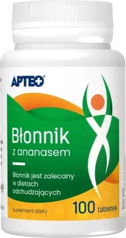 Błonnik z ananasem APTEO, tabletki zalecane w dietach odchudzających, 100 szt.