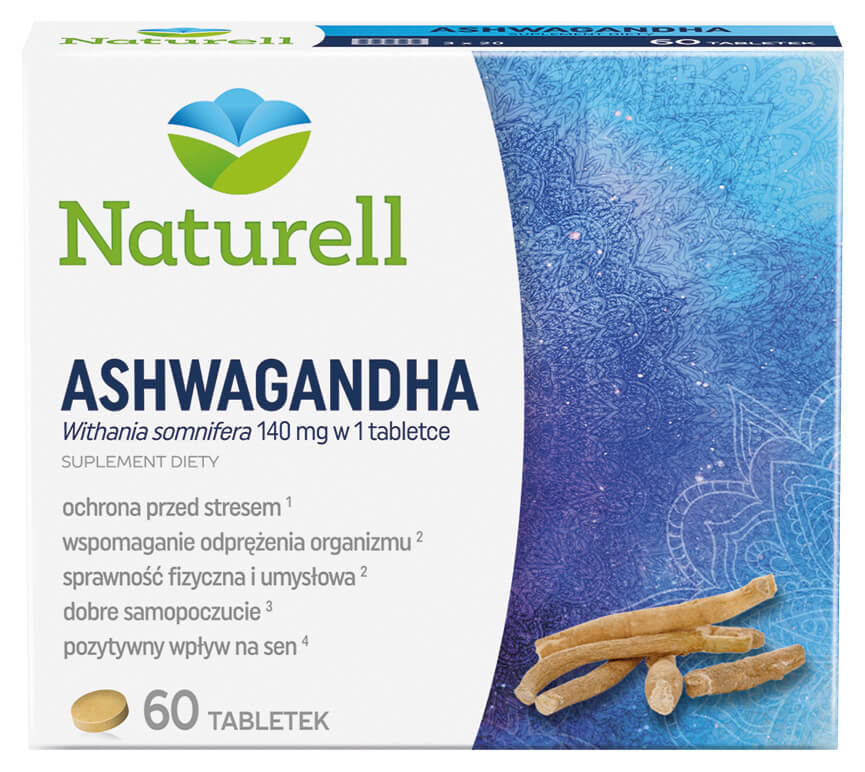 Naturell Ashwagandha tabletki łagodzące stres i jego skutki, 60 szt.