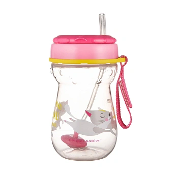 Canpol Babies, Bidon ze składaną rurką silikonową z odważnikiem 350ml KOTEK, 1 szt.