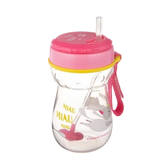 Canpol Babies, Bidon ze składaną rurką silikonową z odważnikiem 350ml KOTEK, 1 szt.