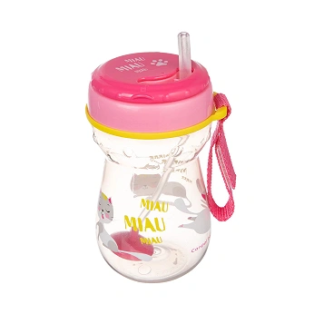 Canpol Babies, Bidon ze składaną rurką silikonową z odważnikiem 350ml KOTEK, 1 szt.