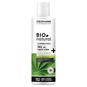 IDEEPHARM BIONATURAL, żel do mycia ciała z olejem z konopi, 400 ml