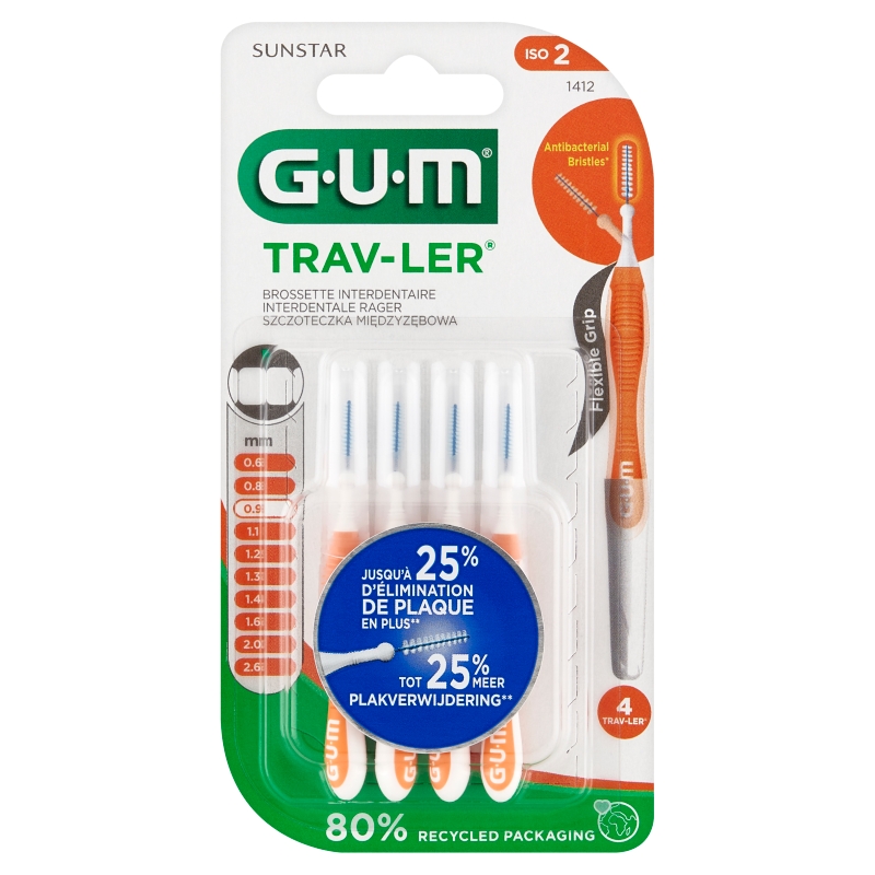 SUNSTAR GUM TRAV-LER szczoteczka międzyzębowa 0,9mm, 4 szt.