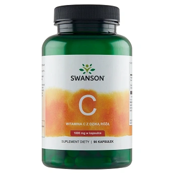 Swanson Vitamin C with Rose Hips 1000 mg, kapsułki z wysoką zawartością witaminy C, 90 szt.