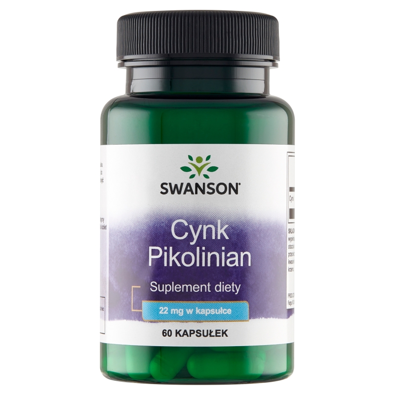 Swanson Cynk (pikolinian) 22 mg kapsułki z cynkiem, 60 szt.
