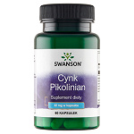 Swanson Cynk (pikolinian) 22 mg kapsułki z cynkiem, 60 szt.