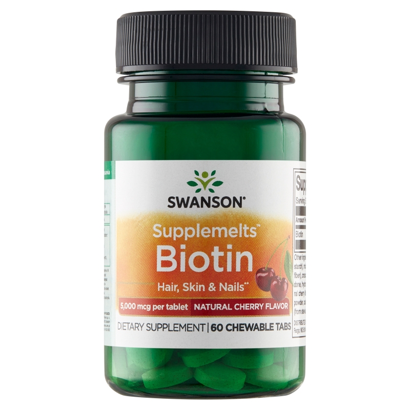 PRO SPORT Swanson Biotyna 5,000 mcg, kapsułki ze składnikami wspierającymi zdrowy wygląd włosów i paznokci 60 szt.