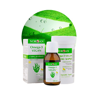 Norsan Omega-3 Vegan, olej z alg, cytrynowy, 100 ml
