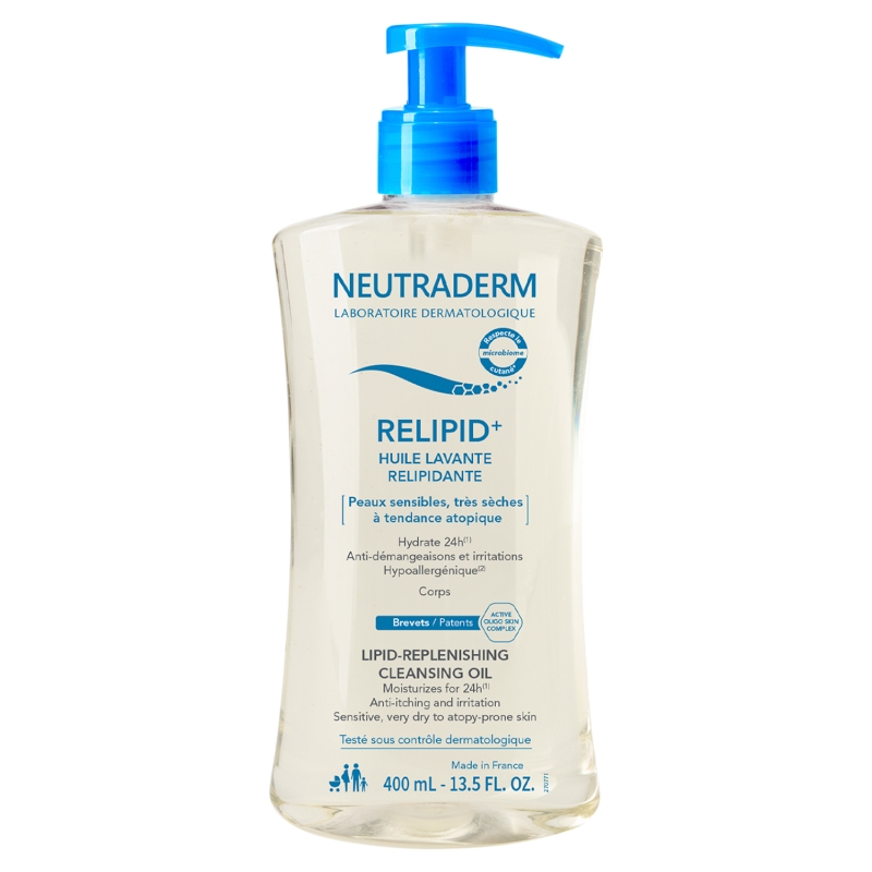 GLENMARK PHARMACEUTICALS NEUTRADERM RELIPID+ , olejek do mycia ciała, 400 ml — Składniki i ocena