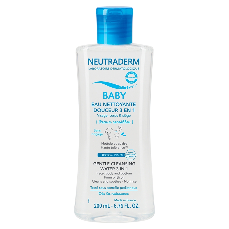 NEUTRADERM BABY, łagodna woda myjąca 3w1, 200ml
