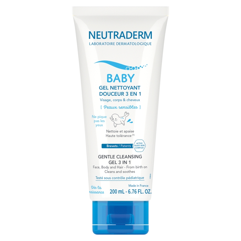 NEUTRADERM BABY , łagodny żel myjący 3w1, 200 ml