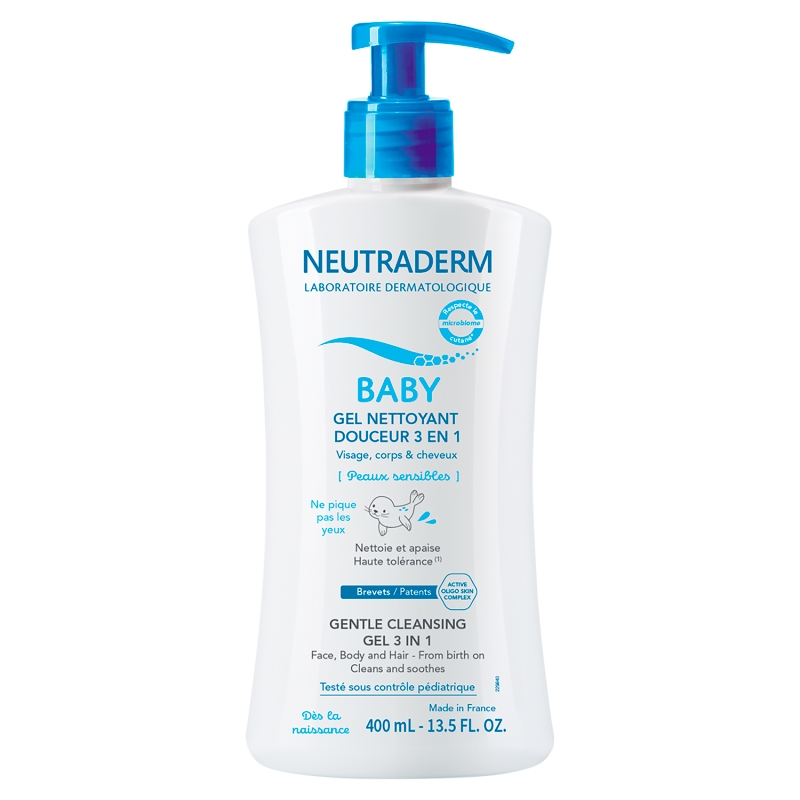 NEUTRADERM BABY, łagodny żel myjący 3w1, 400 ml