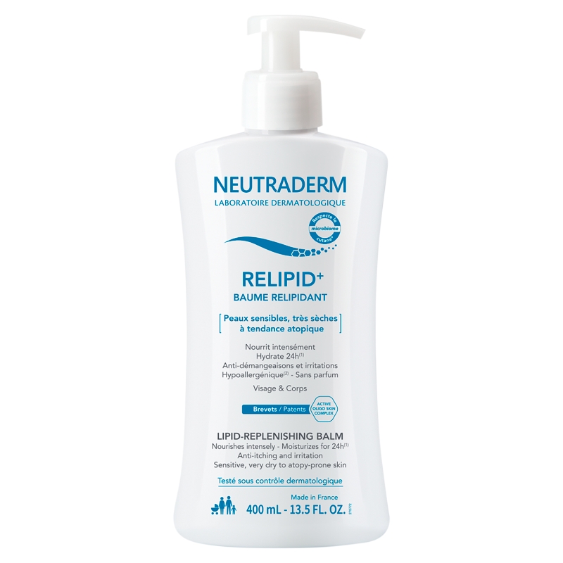 GLENMARK PHARMACEUTICALS NEUTRADERM RELIPID+ , balsam odbudowujący warstwę lipidową, 400 ml — Składniki i ocena