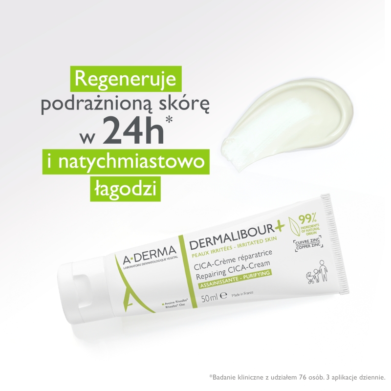 A-DERMA DERMALIBOUR +, krem regenerujący do skóry podrażnionej, 50 ml