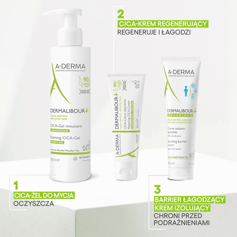 A-DERMA DERMALIBOUR +, krem regenerujący do skóry podrażnionej, 50 ml