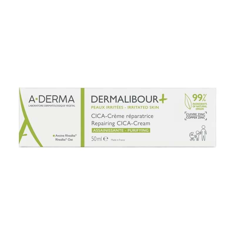 A-DERMA DERMALIBOUR + krem regenerujący do skóry podrażnionej, 50 ml