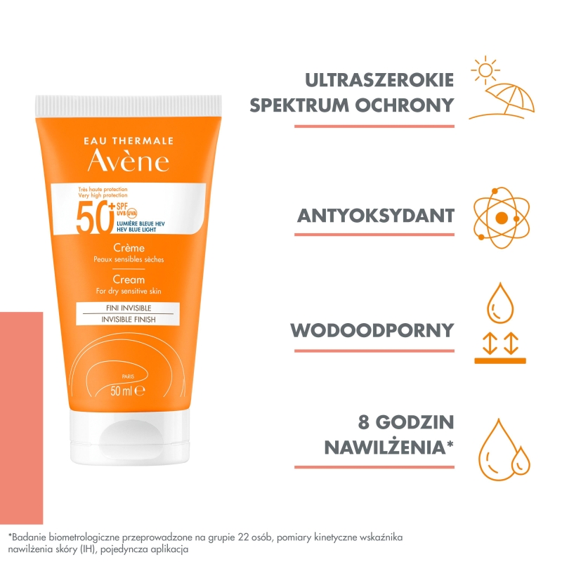 AVENE Bardzo Wysoka Ochrona , krem, SPF 50+, 50 ml KRÓTKA DATA 31.08.2026