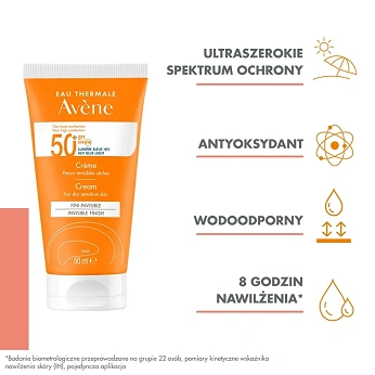 AVENE Bardzo Wysoka Ochrona , krem, SPF 50+, 50 ml KRÓTKA DATA 31.08.2026
