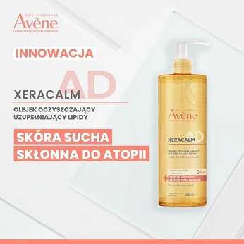 AVENE XERACALM A.D, uzupełniający lipidy olejek oczyszczający, 400 ml