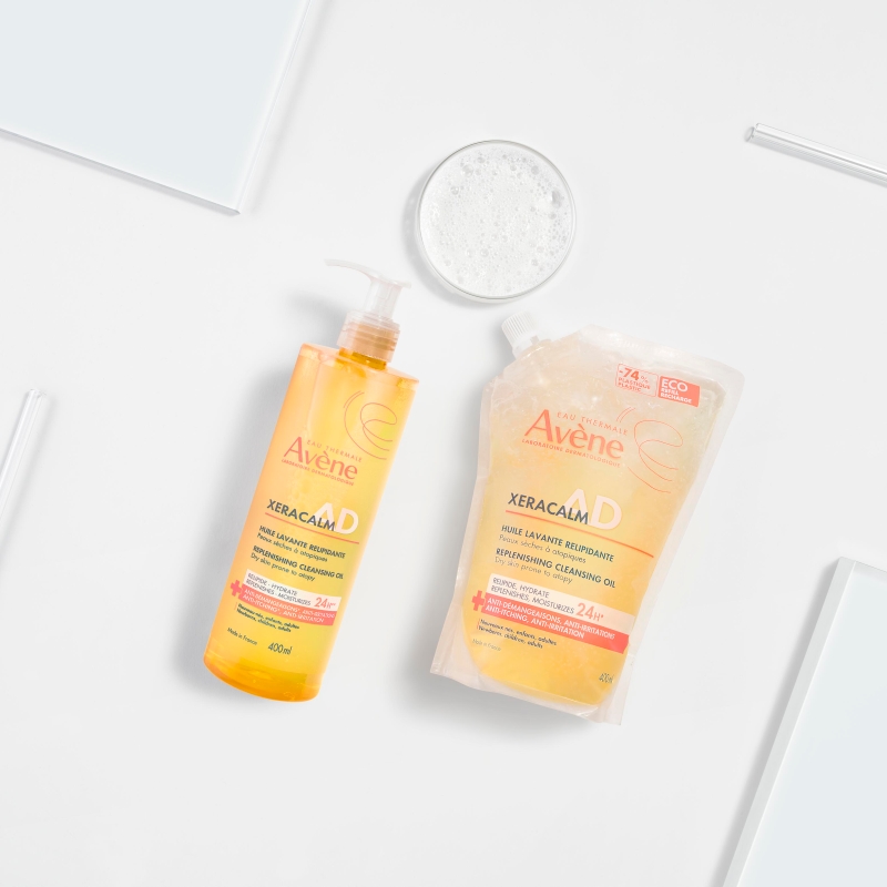 AVENE XERACALM A.D, uzupełniający lipidy olejek oczyszczający, 400 ml