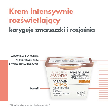 AVENE VITAMIN ACTIV Cg, krem intensywnie rozświetlający, wkład uzupełniający, 50ml